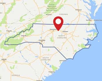 A map for a Love's travel stop where you can use your MTA card in Mebane, NC.