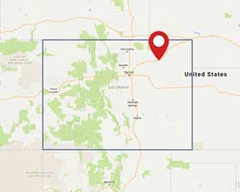 A map for a Love's travel stop where you can use your MTA card in Brush, CO.