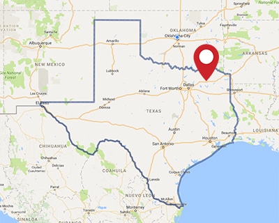 A map for a Love's travel stop where you can use your MTA card in Sulphur Springs, TX.