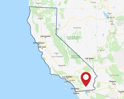 A map for a Love's travel stop where you can use your MTA card in Westmorland, CA.