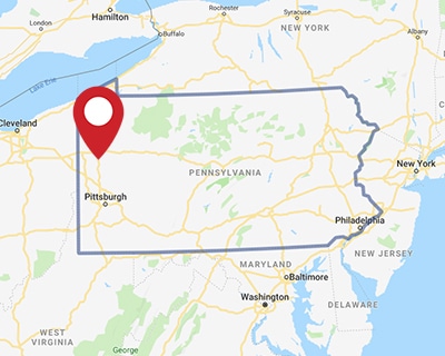 A map for a Love's travel stop where you can use your MTA card in Worth, PA.