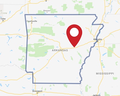 A map for a Love's travel stop where you can use your MTA card in Hazen, AR.