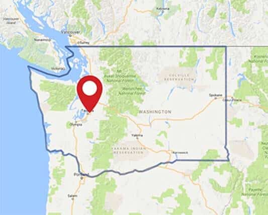 A map for a Love's travel stop where you can use your MTA card in Tacoma, WA.