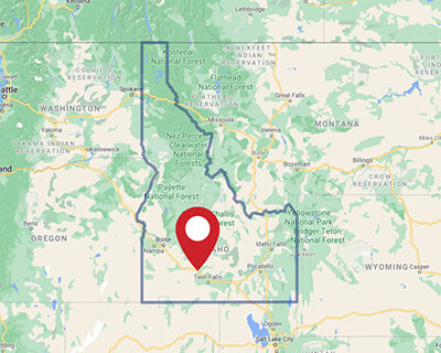 A map for a Love's travel stop where you can use your MTA card in Idaho.