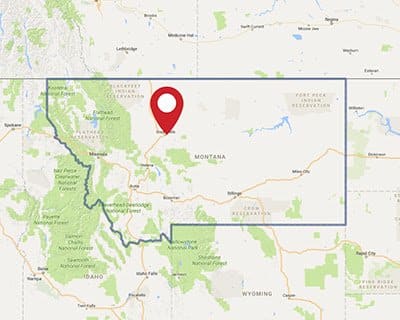 A map for a Love's travel stop where you can use your MTA card in Great Falls, MT.