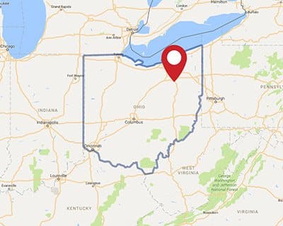 A map for a Love's travel stop where you can use your MTA card in North Canton, OH.