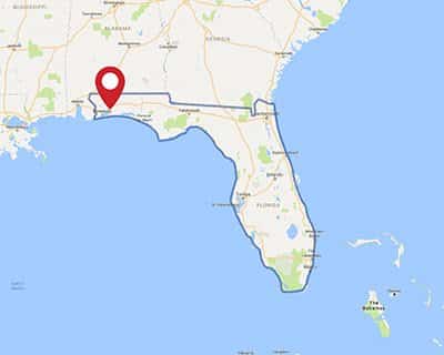 A map for a Love's travel stop where you can use your MTA card in Milton, FL.